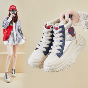 ins韩版新款高帮老爹鞋女秋季跑步休闲厚底增高
