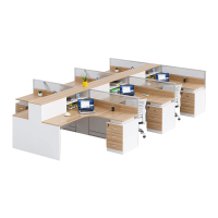 中豫鑫泽 ZYXZ5031409 职员桌屏风工位职员办公桌 干字型六人位含柜