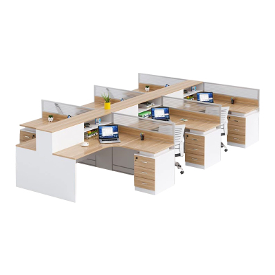 中豫鑫泽 ZYXZ5031409 职员桌屏风工位职员办公桌 干字型六人位含柜