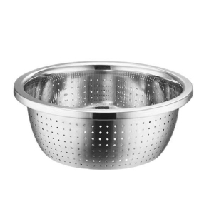 沥水滤水盆大眼沥水盆果蔬篮洗菜漏盆加厚不锈钢大孔洗菜盆泉好 不锈钢漏盆 50cm 个