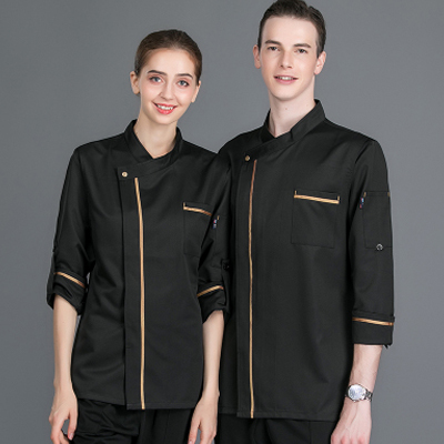 HongZun厨师服长袖秋冬装男女西餐厅厨房食堂烘焙糕点师甜品七分袖工作服工装制服
