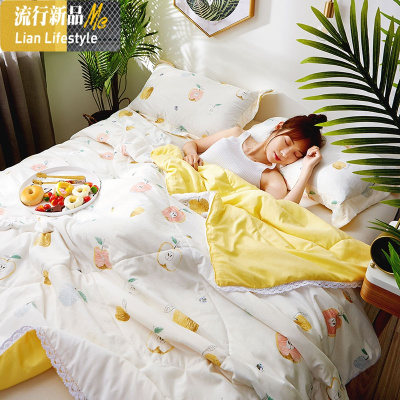 夏天可水洗棉空调被薄款夏凉被子儿童单人夏季幼儿园宝宝午睡 三维工匠