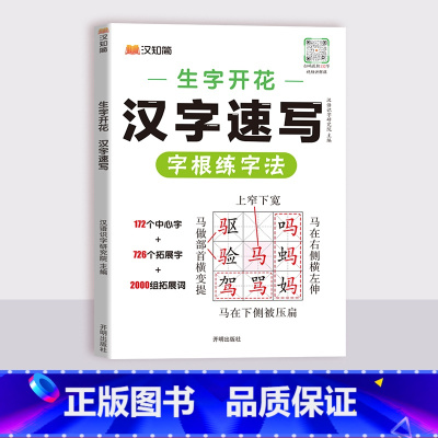 汉字速写 小学通用 [正版]2024新生字开花汉字速记小学生语文1-6年级认识汉字偏旁部首结构思维导图快速记汉字识字练习