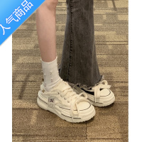 SUNTEK高定版!厚底乞丐帆布鞋女百搭休闲小白鞋小众设计感休闲运动板鞋