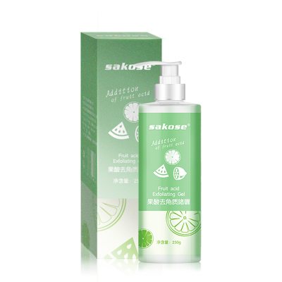 sakose果酸去角质面部女深层清洁啫喱全身体搓泥宝男除死皮黑头脸部磨砂膏素（250g）