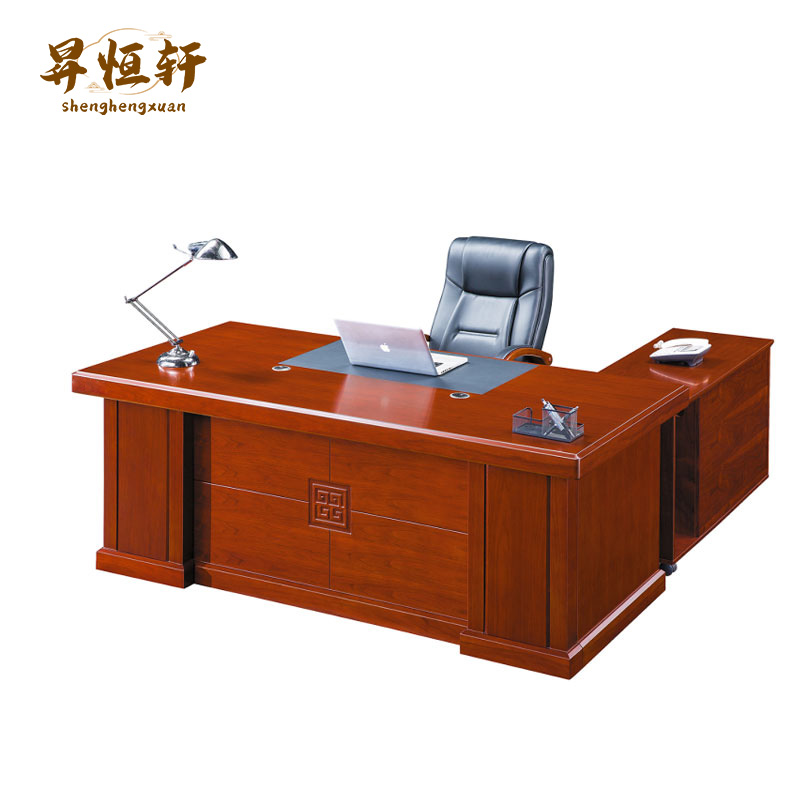 中式办公桌老板桌中式办公家具大气经理桌总裁桌油漆大班台主管桌 班台 1800*900*760mm 套