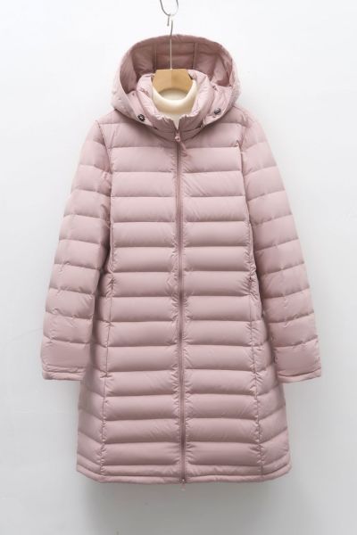 女式90绒女装连帽带帽无缝压胶羽绒服新款中长款大码外套