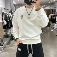 秋冬卡通印花薄款圆领卫衣男生修身帅气套头长袖上衣休闲外套