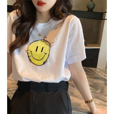 [1折价36.9元,叠加优惠券]唐狮短袖T恤女夏季新款印花小个子可爱上衣潮流百搭修身显瘦