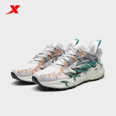 特步赤焰1.0男鞋老爹鞋新款跑步鞋复古潮流透气网面运动鞋男