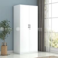 鑫星奈 阳台柜单门衣柜钢制储物柜铁皮柜 白色双门文件衣柜800mm宽