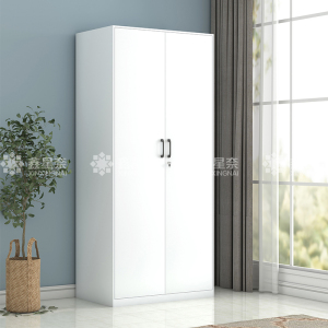 鑫星奈 阳台柜单门衣柜钢制储物柜铁皮柜 白色双门文件衣柜800mm宽