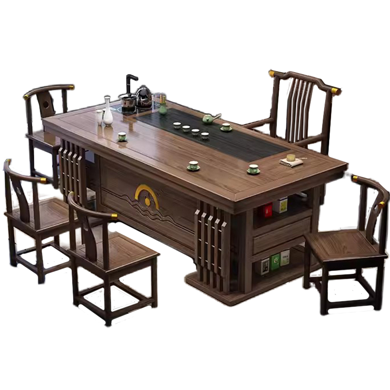 锦北 茶桌椅组合办公室功夫茶几泡茶台套装一体家用小户型喝茶桌 1.8米