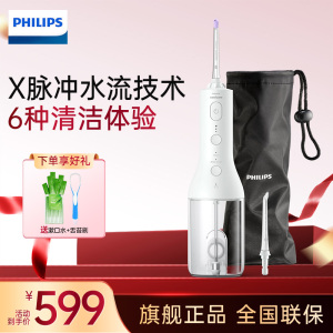 飞利浦(PHILIPS)冲牙器洗牙器 成人便携式洁牙器正畸 立式手持2种洁齿模式 生日情人节礼物HX3826/31
