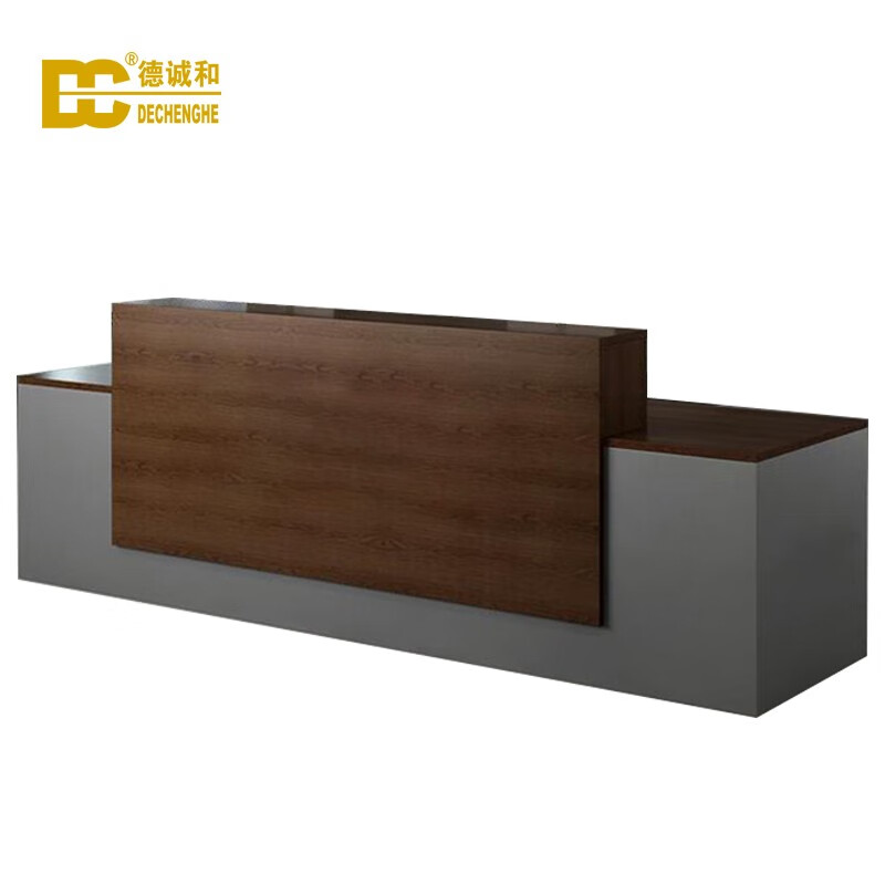 德诚和朗格系列办公前台收银台接待台 胡桃色2000*600*1100mmH件
