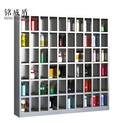 铭威盾304不锈钢员工车间多格茶杯放置收纳柜60格水杯柜1500*1500*250