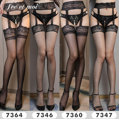 霏慕女式情趣丝袜性感情趣内衣丝袜透明蕾丝吊带一体连袜裤吊带袜长筒袜免脱开档套装女