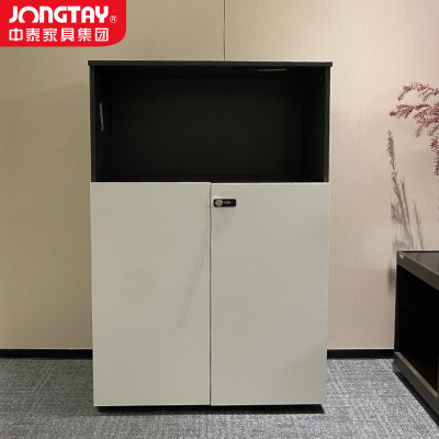中泰(jongtay)办公室文件柜矮柜储物柜木质隔断文件柜子带密码锁档案资料静谧黑 J-DSCP-CB08