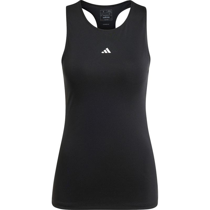 Adidas女款运动背心压缩设计透气网布背部健身训练上衣