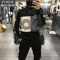 SUNTEK加绒上衣20秋冬新款男卫衣韩版宽松落肩休闲文艺青年运动港风时尚卫衣