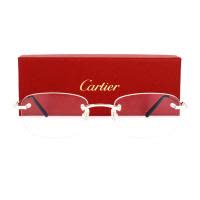 Cartier卡地亚银色透明矩形金属中性太阳镜CT0050O002-13