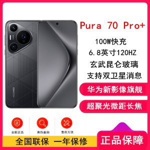 华为 Pura 70 Pro+ 乐臻版 魅影黑 16GB+512GB 含华为蓝牙耳机 新一代影像系统 100W超级快充 昆仑玻璃 120Hz刷新率 智能手机