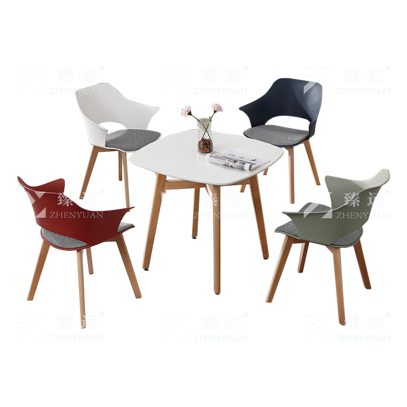 臻远ZY-VC112715 洽谈桌现代小圆桌会客接待商务休闲谈判桌 1桌4椅