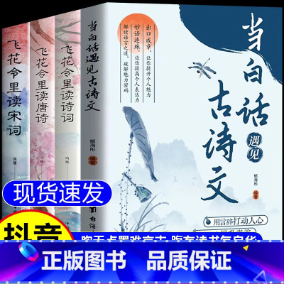 [全4册]当白话文遇见古诗文+飞花令诗词+唐诗+宋词 [正版]当白话遇见古诗文书籍腹有诗书气自华素材积累语言魅力当白话文