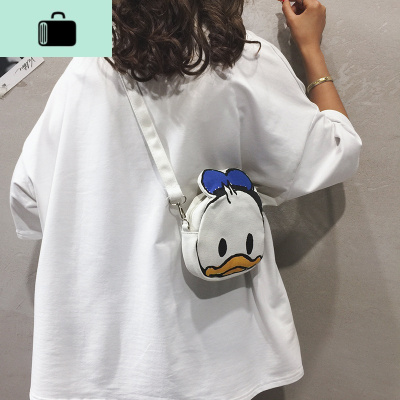 帆布小包包女包新款2020卡通可爱涂鸦少女包个性百搭单肩斜挎包潮NEW LAKE女斜挎包