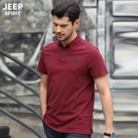 JEEP SPIRIT吉普男士翻领短T棉质透气宽松大码男装休闲短袖T恤夏季运动短T