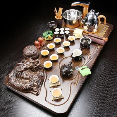 家柏饰(CORATED)紫砂功夫茶具套装整套茶盘家用陶瓷茶杯茶壶全自动简约实台