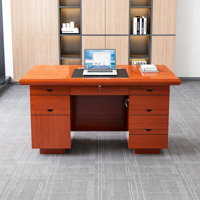 域赢油漆办公桌经理桌老板桌单人位职员桌1.4米含椅子