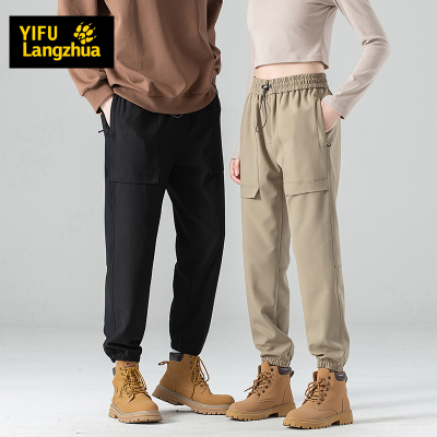 伊夫狼爪(YIFULANGZHUA)情侣款冲锋裤男士2024秋季新款薄款软壳裤女新款登山束脚工装裤子防水防风裤