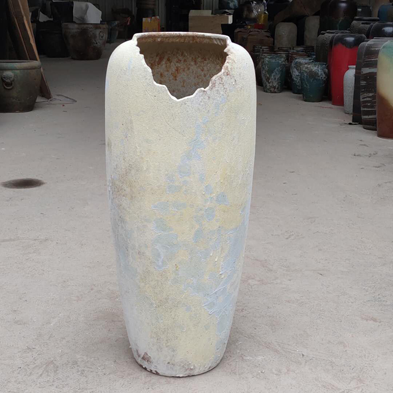 景德镇陶瓷花瓶摆件客厅插花酒店破口多肉落地大花瓶干花装饰摆件