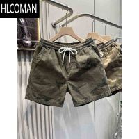 HLCOMAN美式沙滩短裤复古日系五分裤男女裤子设计感休闲中裤工装迷彩潮牌