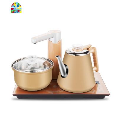 全自动上水壶电热烧水壶抽水茶台一体家用泡茶具器专用电磁炉套装 FENGHOU 金色