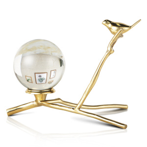 美帮汇水晶球摆件全铜北欧客厅电视柜书柜办公室简约创意酒柜家居装饰品