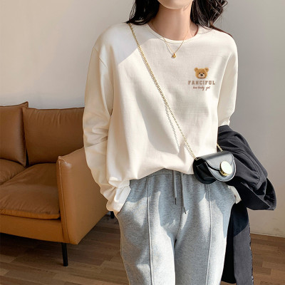 [1折价29.9元,叠加优惠券]春季长袖t恤女圆领上衣清打底衫百搭潮