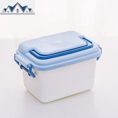 有盖桌上手提塑料收纳箱整理宿舍桌面收纳盒小号零食厨房储物箱 三维工匠