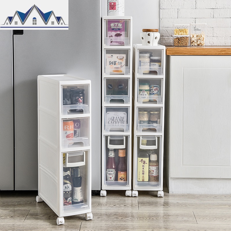 卫生间浴室夹缝收纳置物架厨房窄柜厕所边柜缝隙架子落地式收纳柜 三维工匠