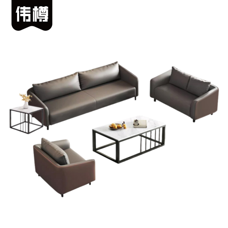 伟樽沙发组合单+双+三人位+茶几+角几套