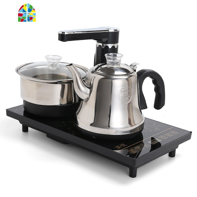 全自动上水壶泡茶专用烧水壶电热茶台一体功夫茶具桌嵌入式电茶炉 FENGHOU 黑色全自动37*20cm(防烫壶锅)
