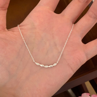 纯银水滴微笑项链高级感轻奢小众2025新款锁骨链女款配饰精致送女朋友老婆情人节七夕生日礼物