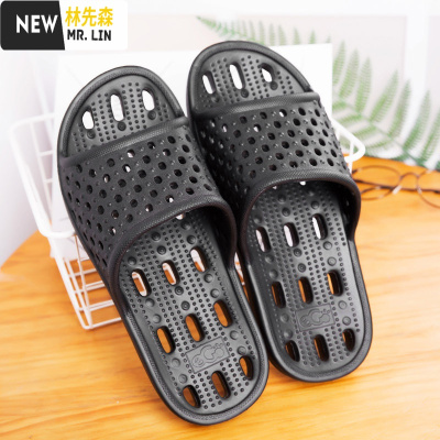 林先森2020日系漏水速干拖鞋男夏季浴室内厚底情侣镂空简约防滑凉拖鞋女拖鞋