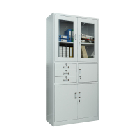 臻远ZY5062294 钢制厚板偏三保文件柜 85*39*180cm(单位:台)灰白色