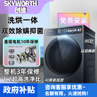 创维(Skywor)10公斤直驱超净筒洗烘一体机超薄滚筒洗衣机精华洗智能投放XQG100-B92KDHT-燕羽灰