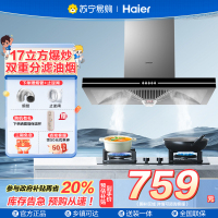 海尔智家统帅(leader)抽油烟机CXW-200-IT1902 欧式17m³大风量 家用厨房大吸力顶吸式油烟机单机