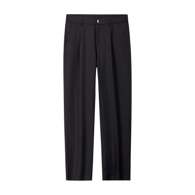 老钱风2026春夏新款亚麻凉感直筒裤子男款夏商务轻熟休闲裤男裤