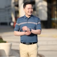 中年男士短袖polo衫T恤 百搭休闲薄款简约翻领T恤爸爸装