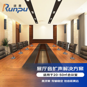 润普 音频扩声集成会议解决方案(会议麦克风+音响+调音台+音频处理器+数字移频器+时序电源)RP-YPKS380